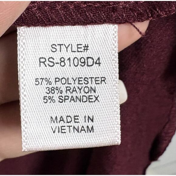 Zenana Women’s Burgundy Long Sleeve Button Front Mini Dress Size Medium - Picture 4 of 5